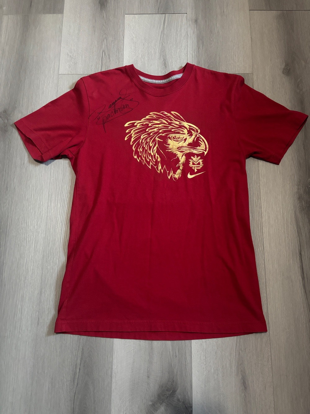 Nike Limited Edition Signed Team Pacquiao Promo Shirt Pacquaio Vs Cotto Gold